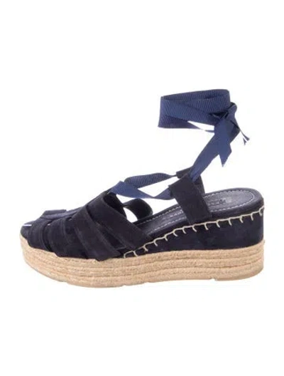 Pre-owned Ralph Lauren Suede Espadrilles In Blue