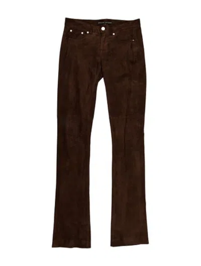 Pre-owned Ralph Lauren Suede Flared Pants In Brown