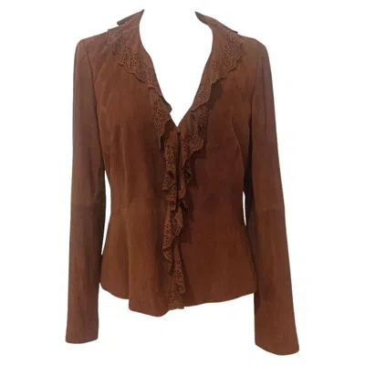 Pre-owned Ralph Lauren Suede Jacket Size 42 In Brown