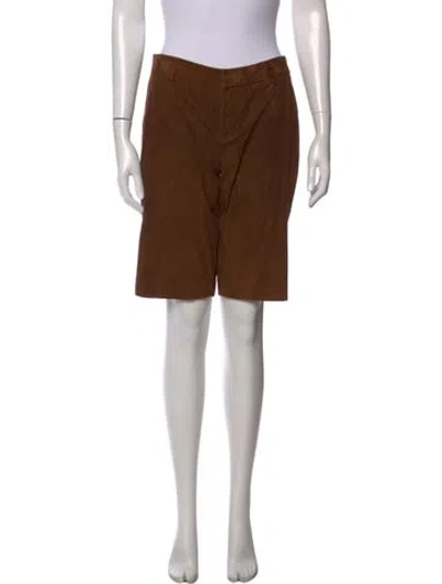 Pre-owned Ralph Lauren Suede Knee-length Shorts In Brown