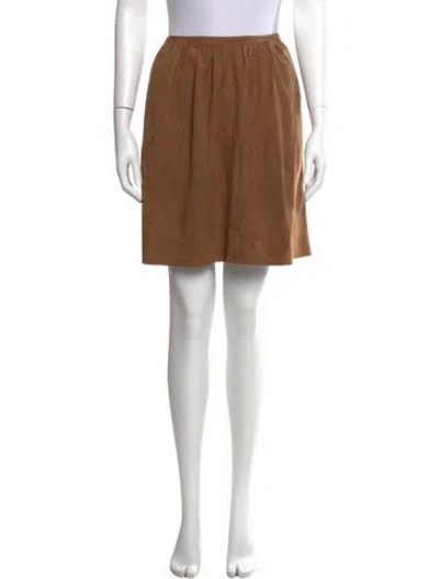 Pre-owned Ralph Lauren Suede Knee-length Skirt In Brown