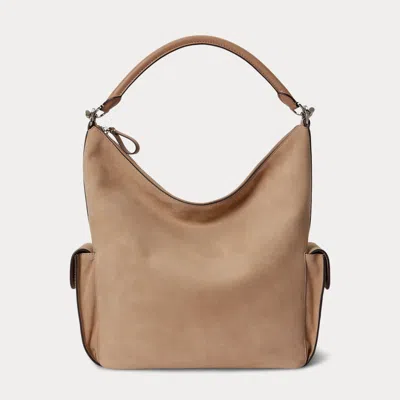 Ralph Lauren Suede Large Blaike Shoulder Bag In Tan In Brown
