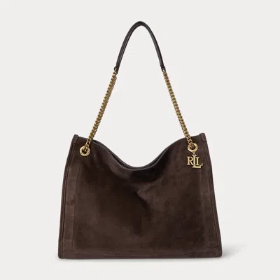 Ralph Lauren Suede Large Bradley Shopper Tote Bag