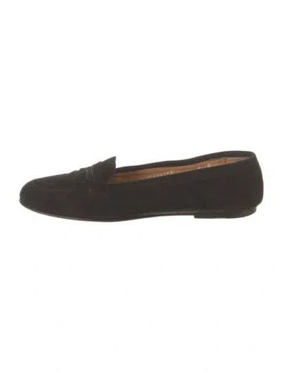 Pre-owned Ralph Lauren Suede Loafers In Black