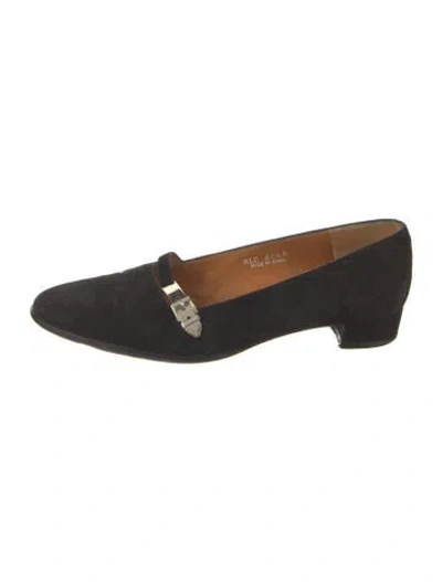 Pre-owned Ralph Lauren Suede Loafers In Black