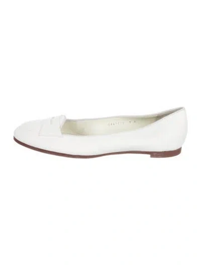 Pre-owned Ralph Lauren Suede Loafers In White