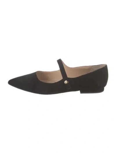 Pre-owned Ralph Lauren Suede Mary Jane Flats In Black