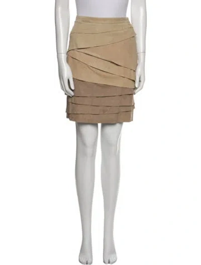 Pre-owned Ralph Lauren Suede Mini Skirt In Brown