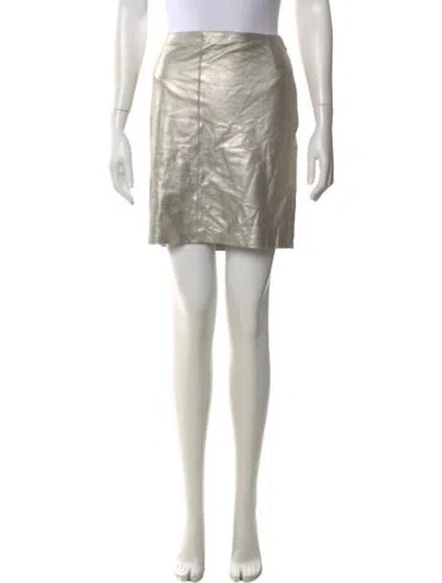 Pre-owned Ralph Lauren Suede Mini Skirt In Gray