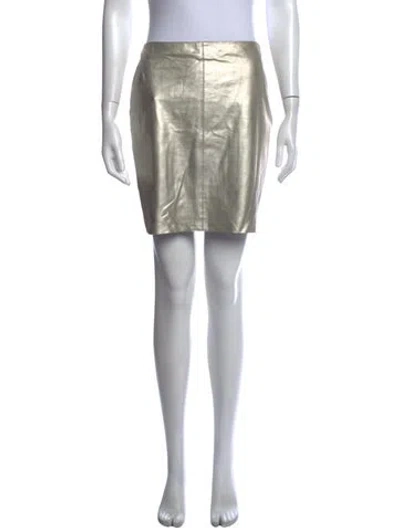 Pre-owned Ralph Lauren Suede Mini Skirt In Gray