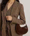 Ralph Lauren Tasha Mini Suede Crossbody Bag In Brown