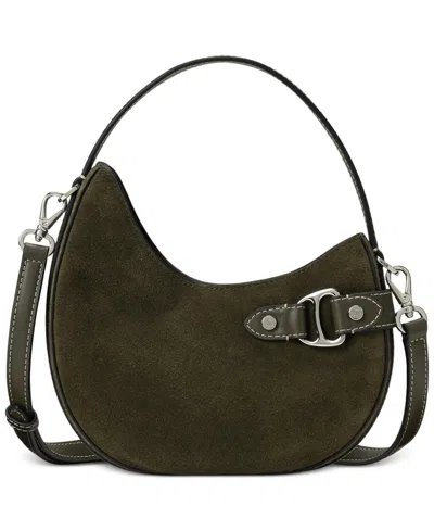Ralph Lauren Suede Mini Tasha Crossbody Bag In Green