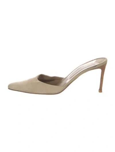 Pre-owned Ralph Lauren Suede Mules In Neutral