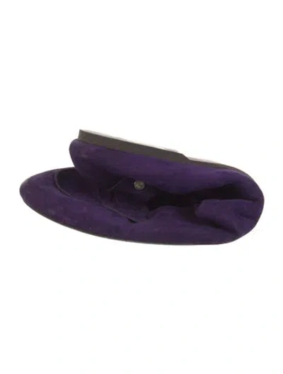 Pre-owned Ralph Lauren Suede Mules In Purple