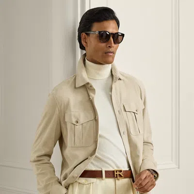 Ralph Lauren Suede Overshirt In White
