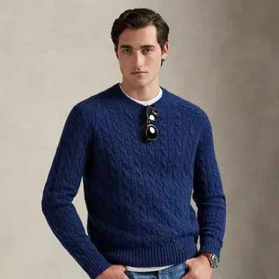 Ralph Lauren Suede-patch Cable-knit Sweater