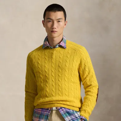 Ralph Lauren Suede-patch Cable-knit Sweater