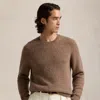 Polo Ralph Lauren Suede-patch Sweater In Copper Melange