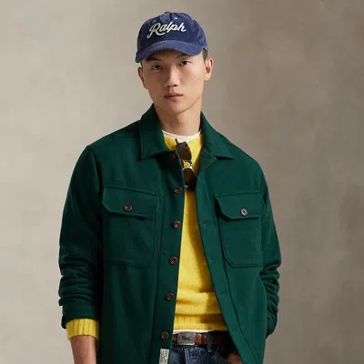 Ralph Lauren Suede-patch Wool Twill Overshirt