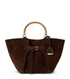 Ralph Lauren Medium Suede Tote Bag In Brown