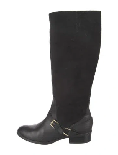 Pre-owned Ralph Lauren Suede Riding Boots In Black