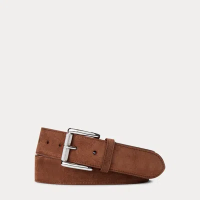 Ralph Lauren Suede Roller-buckle Belt In Chestnut In Brown