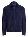 Ralph Lauren Suede Collar Jacket In Blue