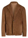 Ralph Lauren Suede Single-breasted Blazer In Brown