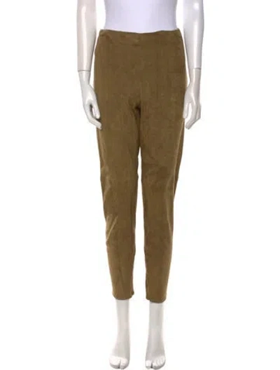 Pre-owned Ralph Lauren Suede Skinny Leg Pants In Neutral