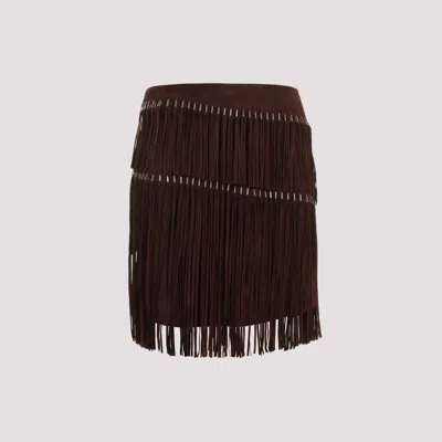 Ralph Lauren Collection Suede Skirt 4 In Mocha