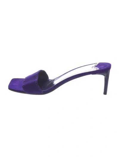 Pre-owned Ralph Lauren Suede Slides In Purple