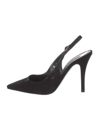 Pre-owned Ralph Lauren Suede Slingback Pumps In Black