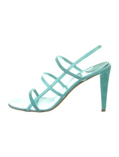 Pre-owned Ralph Lauren Suede Slingback Sandals In Blue