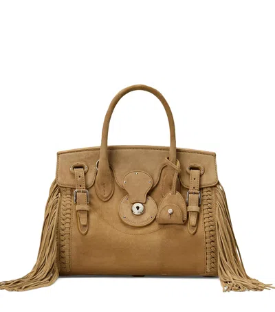 Ralph Lauren Suede Soft Ricky 27 Top-handle Bag In Sand