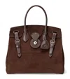 Ralph Lauren Suede Soft Ricky 33 Top-handle Bag In Brown