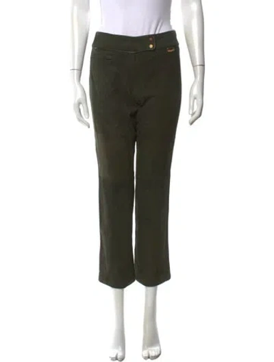 Pre-owned Ralph Lauren Suede Straight Leg Pants In Green