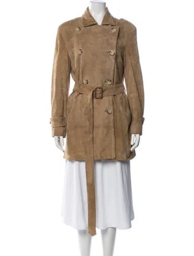 Pre-owned Ralph Lauren Suede Trench Coat In Brown