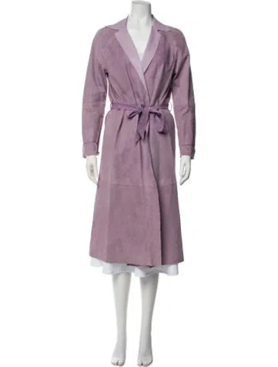 Pre-owned Ralph Lauren Suede Trench Coat In Purple