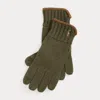Ralph Lauren Suede-trim Wool Touch-screen Gloves In Green