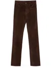 Polo Ralph Lauren Suede Trousers In Brown