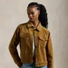 Polo Ralph Lauren Suede Trucker Jacket In Honey