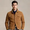 Polo Ralph Lauren Suede Trucker Jacket In Rustic Tan