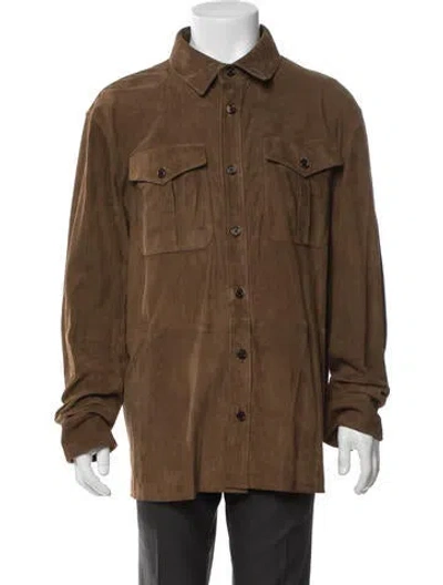 Pre-owned Ralph Lauren Suede Utility Jacket In Brown