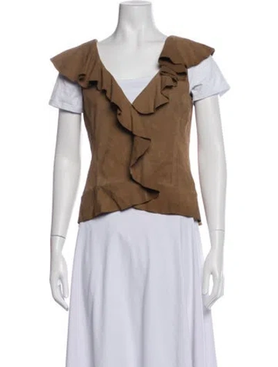 Pre-owned Ralph Lauren Suede Vest In Brown