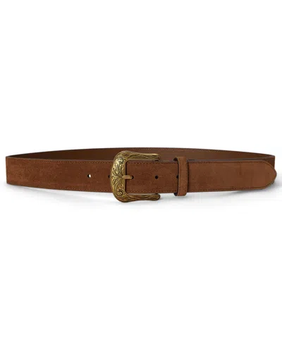 Ralph Lauren Suede Western Belt In Brown