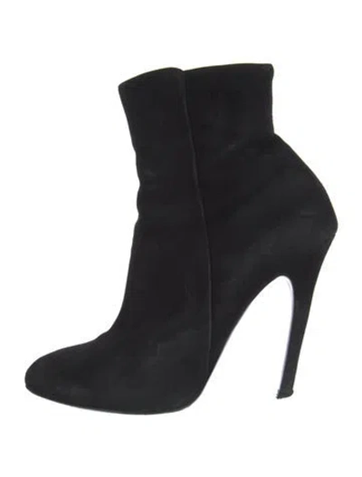 Pre-owned Ralph Lauren Suede Western Boots In Black