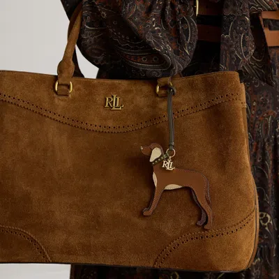 Ralph Lauren Suede-trim Leather Vizsla Charm In Lauren Tan/green In Brown