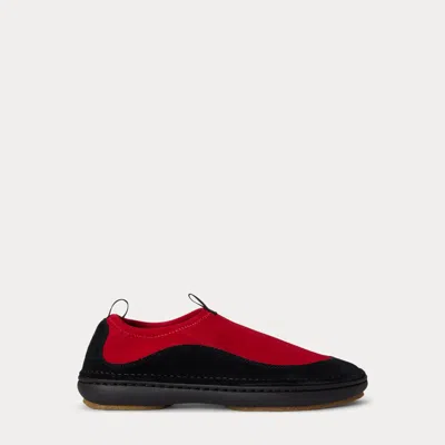Ralph Lauren Suede-trim Neoprene Slip-on Sneakers In Rl2000 Red/ Black In Multi