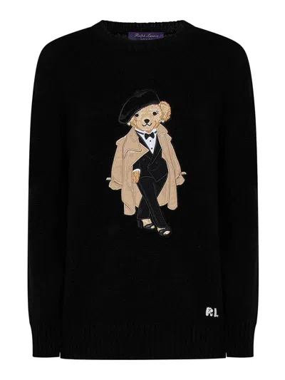 RALPH LAUREN SUÉTER CUELLO REDONDO - NEGRO