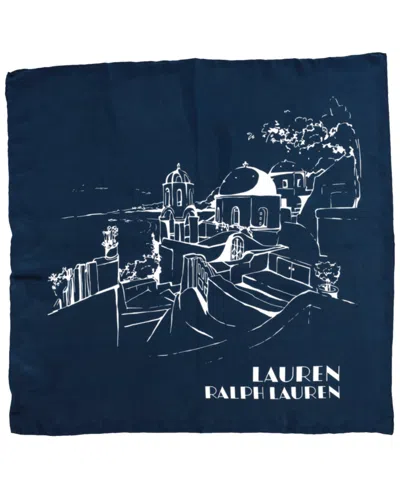 Ralph Lauren Summer Conversational Square Scarf In Blue
